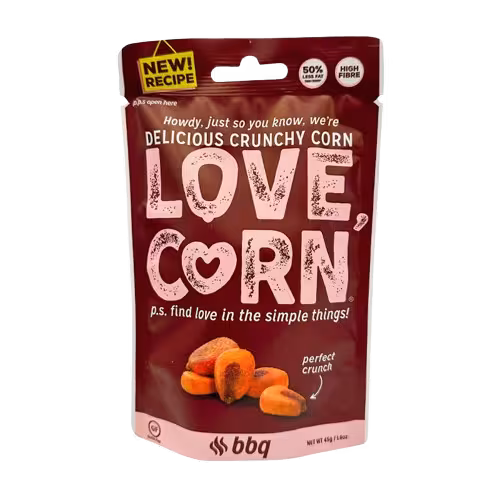 LOVE CORN barbecue crunchy corn snack bag